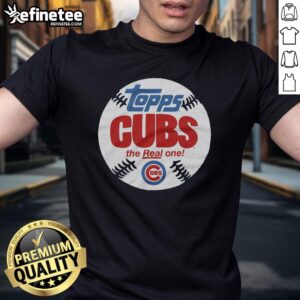 Alt Text: Awesome Chicago Cubs MLB x Topps Baseball T-Shirt featuring vibrant graphics and team logo for fans.