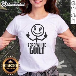 Awesome Zero White Guilt Middle Fingers Ladies Tee showcasing a bold graphic design on a stylish women's t-shirt.