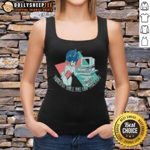 Mega64 Anime Tank Top featuring 'Nice, Where Will We Go Today?' design, perfect for anime fans and summer wear.
