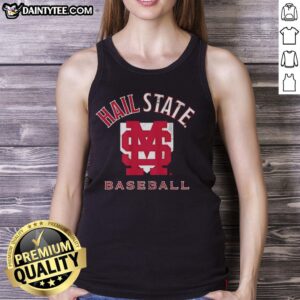 Alt Text: Stylish Pretty Mississippi State Bulldogs NCAA baseball tank top featuring a home plate design for fans.