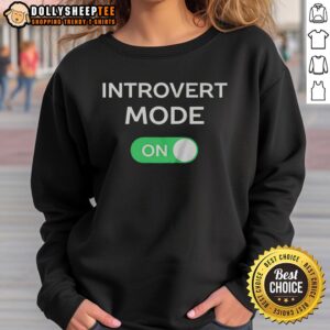 Funny sweatshirt featuring 'Awesome Introvert Mode Turning On' design, perfect for introverts and cozy casual wear.
