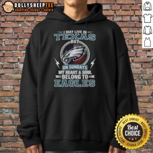 Official Philadelphia Eagles NFL hoodie with 'My Heart and Soul Belong to Eagles' design, perfect for fans in Texas.