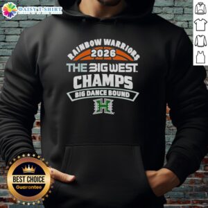 Hawaii Rainbow Warriors 2026 NCAA Men's Volleyball Big West Champs hoodie, celebrating their journey to the Big Dance.