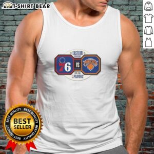 Original New York Knicks NBA Playoffs 2026 Round 2 Eastern Conference tank top featuring team colors and logo.