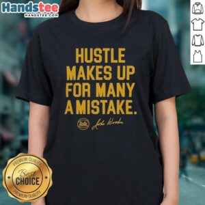 UCLA Bruins basketball hustle showcased in 2026 ladies tee inspired by coach John Wooden's legacy.