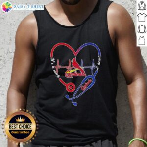 Top St. Louis Cardinals stethoscope heartbeat tank top, featuring a unique design for sports fans and healthcare lovers.