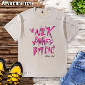 Good Im Nick James Super Freaky Girl washed t-shirt featuring vibrant graphics and a comfortable fit for casual wear.