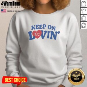 Vintage Keep On Kc Lovin Sweatshirt in soft fabric, perfect for casual wear and showcasing retro style.