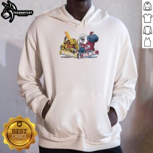 2026 Western Conference Finals hoodie featuring Vegas Golden Knights vs. Colorado Avalanche mascot design.
