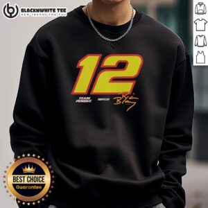 Vintage Ryan Blaney Team Penske 12 NASCAR sweatshirt featuring classic design and bold colors, perfect for racing fans.