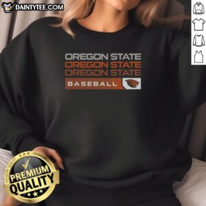 Awesome Oregon State Beavers college baseball hype sweatshirt in black, featuring team logo and sporty design.