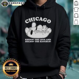 Hot Chicago Snoopy hoodie featuring a playful design of Snoopy holding ketchup, perfect for casual wear and Peanuts fans.