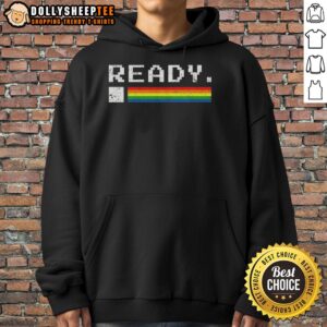 Top-Ready Commodore 64 pixel art hoodie featuring retro gaming design and vibrant colors for nostalgic gamers.