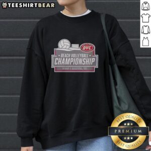 Alt Text: 2026 Top Ohio Valley Conference Beach Volleyball Championship sweatshirt in Martin, TN, showcasing vibrant team colors.