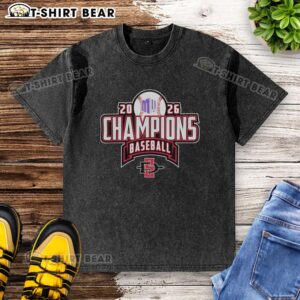 Alt Text: San Diego State Aztecs 2026 NCAA Regular Season Champions baseball washed t-shirt, showcasing team pride and style.