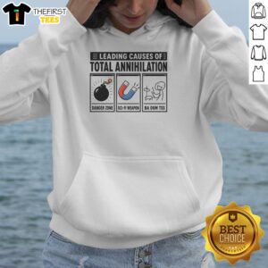 Good Leading Causes of Total Annihilation hoodie featuring bold graphic design and stylish fit for casual wear.