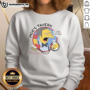 Cozy Top Moes Tavern The Simpsons sweatshirt featuring iconic artwork for fans of the beloved animated series.