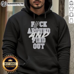 Awesome San Antonio Spurs 'Fck Around and Find Out' hoodie featuring team colors and logo, perfect for fans.