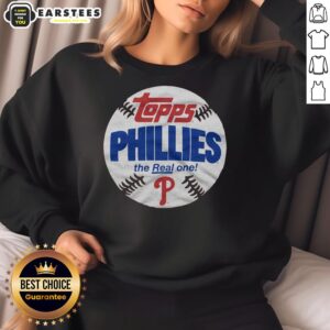 Original Philadelphia Phillies MLB X Topps Baseball sweatshirt featuring vibrant team graphics and comfortable fit.