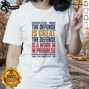 Official Caitlin Clark Defense WNBA tee for women, showcasing a stylish design for Fever fans in 2026.