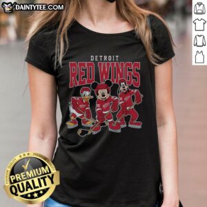 Pretty Detroit Red Wings Disney team ice hockey ladies tee showcasing a stylish design for fans and fashion lovers.