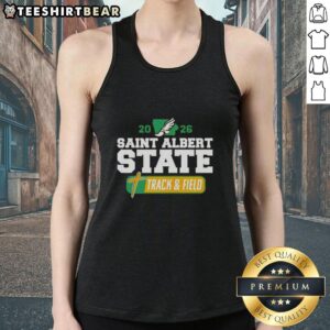 Premium Saint Albert State Track and Field 2026 tank top featuring vibrant colors and athletic design for performance wear.