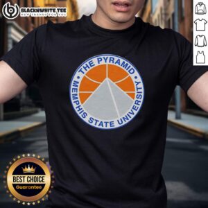 Good The Pyramid Memphis State University Basketball Logo T-Shirt featuring vibrant logo design for sports fans.
