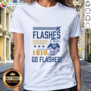 Kent State Golden Flashes ladies tee, established 1910, featuring vibrant school colors and logo for proud fans.