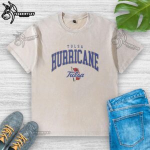 Awesome Tulsa Golden Hurricane classic logo washed t-shirt featuring a vintage design and comfortable fit for fans.