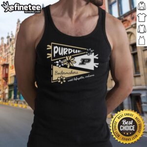 Good Purdue Boilermakers flags displayed on a tank top in West Lafayette, Indiana, showcasing school spirit and pride.