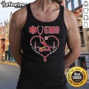 St. Louis Cardinals EMS Nurse tank top featuring a stethoscope-shaped heart design a perfect gift for healthcare heroes.