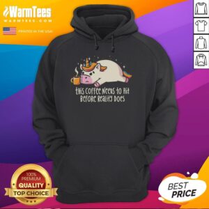 Premium hoodie featuring 'This Coffee Needs To Hit Before Reality Does' design for coffee lovers and cozy wear.