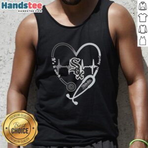 Chicago White Sox stethoscope heartbeat tank top, showcasing a unique design for fans passionate about baseball and health.