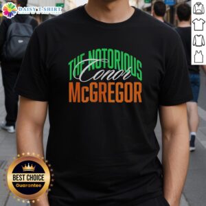 Alt Text: Premium Conor McGregor The Notorious Script T-Shirt featuring Italy flag pattern, perfect for fans and collectors.