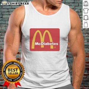 Stylish Pretty McDiabetes tank top featuring the iconic McDonald's golden arches logo in vibrant colors.
