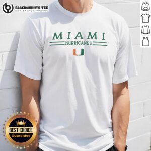 Alt Text: Nice Miami Hurricanes Champion T-Shirt featuring bold logo, perfect for fans supporting their team in style.