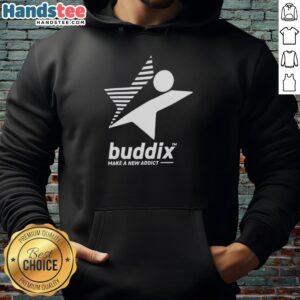 Original Buddix Make A New Addict Hoodie in stylish design, perfect for casual wear and street fashion enthusiasts.