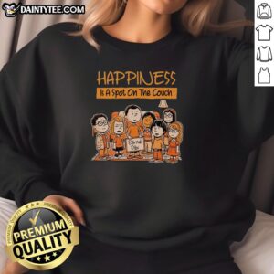Alt Text: Pretty Happiness Is A Spot On The Couch Eternal Dibs Sweatshirt featuring cozy design and cheerful colors
