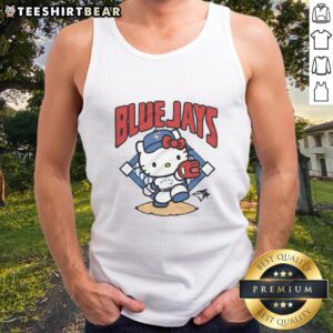 Cute Toronto Blue Jays Hello Kitty tank top featuring a playful design, perfect for fans and summer outings.
