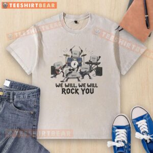 Alt Text: Nice Keyboard Rock Band Print on a Washed T-Shirt, perfect for music lovers and casual wear enthusiasts.