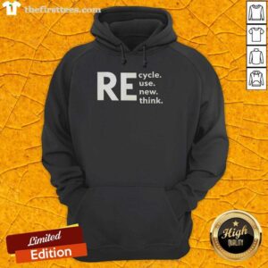Hot recycle use new think text hoodie showcasing sustainable fashion and eco-friendly style for trendy individuals.