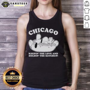 Hot Chicago Snoopy tank top featuring a fun design of Snoopy holding ketchup, perfect for summer style.