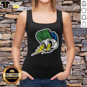 Alt Text: Stylish Nice DRT BKS Skull Bolts Tank Top featuring a bold skull graphic, perfect for casual summer wear.