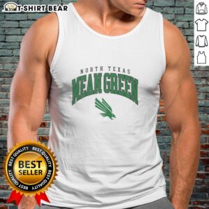 Alt Text: Official North Texas Mean Green classic logo tank top featuring vibrant colors and a sporty design for fans.