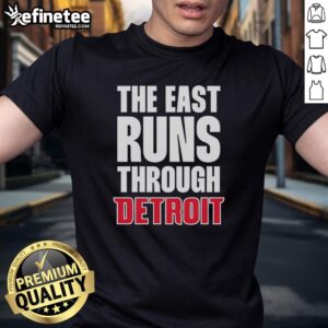 Original Detroit Pistons The East Runs Through T-Shirt featuring bold graphics and team colors for passionate fans.