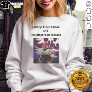 Good Yu-Gi-Oh Genesys Killed Edison sweatshirt featuring bold graphics, perfect for fans and players of the game.