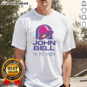 Official John Bell Up All Night Vintage T-Shirt featuring retro design and vibrant colors, perfect for fans and collectors.