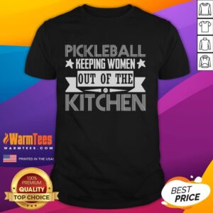 Original Pickleball Keeping Women Out Of The Kitchen T-Shirt design featuring playful graphics and vibrant colors.