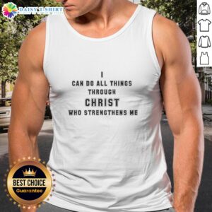 Good Angelo Gabriel tank top featuring 'I Can Do All Things Through Christ Who Strengthens Me' inspirational quote.