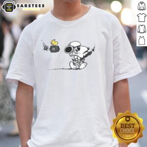 Alt Text: Awesome Snooptrooper Snoopy and Woodstock X Stormtrooper Star Wars T-Shirt featuring iconic characters in a fun design.